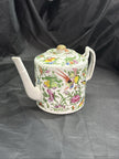 Antique Chinese Porcelain Teapot with Lid Cantonese Famile Rose 19th Century