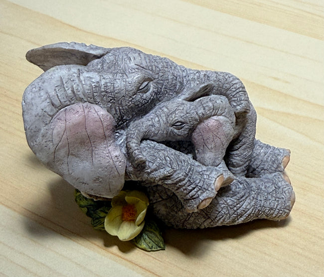 Tuskers 90797 Love is a Cuddle Hand Painted Elephant and Baby Figurine