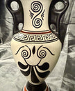 Vintage Amphora Made in Greece Hand Painted Art Pottery Greek Replica Urn Vase