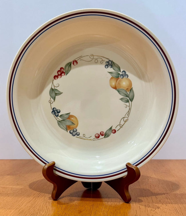 Vintage Corelle Abundance Pie Plate 7.5 Inch White Fruit Design
