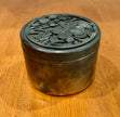 Vintage 1976 Metzke Pewter Round Trinket Box Floral Dogwood Relief Lid
