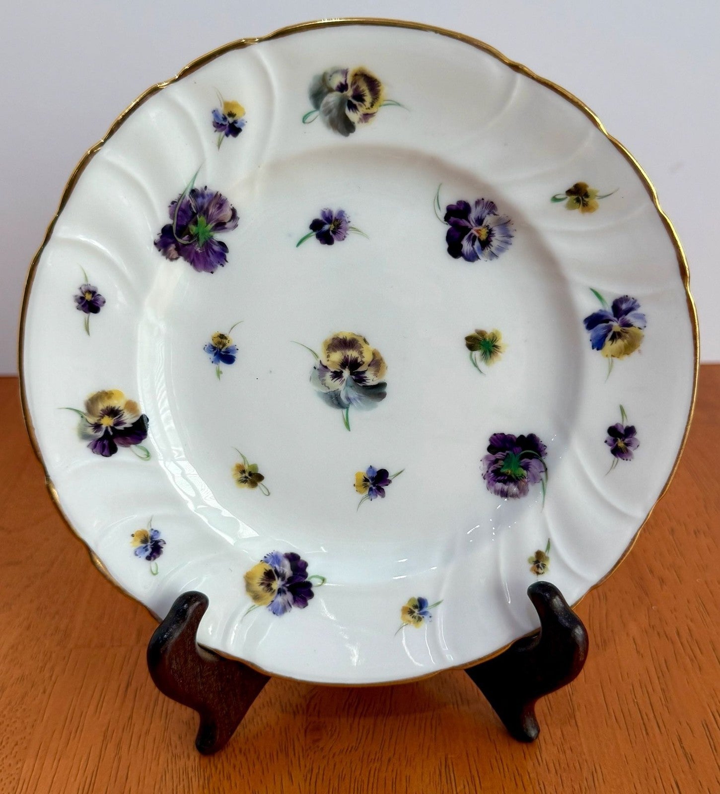 Vintage Dresden RK Richard Klemm Pansy Floral Scalloped Porcelain Plate 6.5