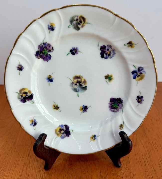 Vintage Dresden RK Richard Klemm Pansy Floral Scalloped Porcelain Plate 6.5