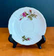 Vintage Moss Rose Porcelain Saucer with Gold Trim by Japan Fine China