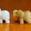 Set of 5 Vintage Hand Carved Gemstone and Quartz Elephant Figurines