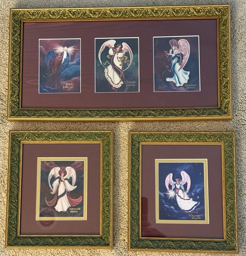 Mary Moran Guardian Angel Series Prints Celestrial Love Hope Faith Guardian RARE