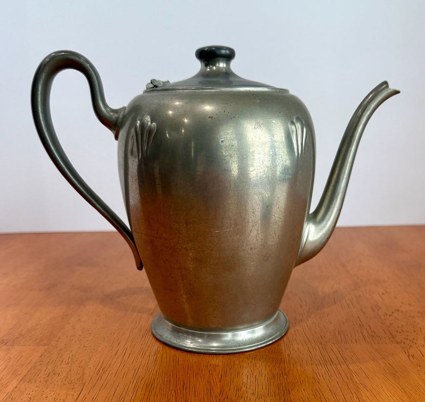 Vintage Royal Solid Pewter Teapot or Coffee Pot with Hinged Lid