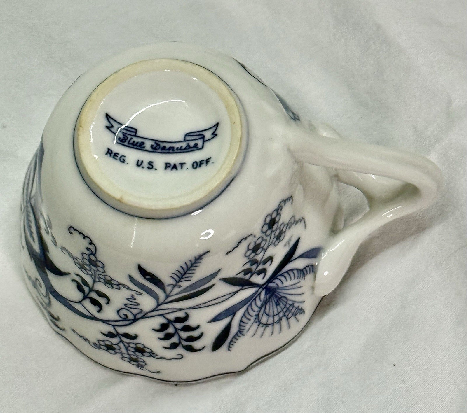 Vintage Blue Danube Tea Cup Translucent Porcelain Blue Onion Pattern Japan 1950s