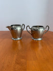 Antique Royal Solid Pewter Creamer and Sugar Bowl Set circa 1900-1915