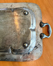 Large Vintage Silverplate Footed Serving Tray Grape & Leaf Border 24