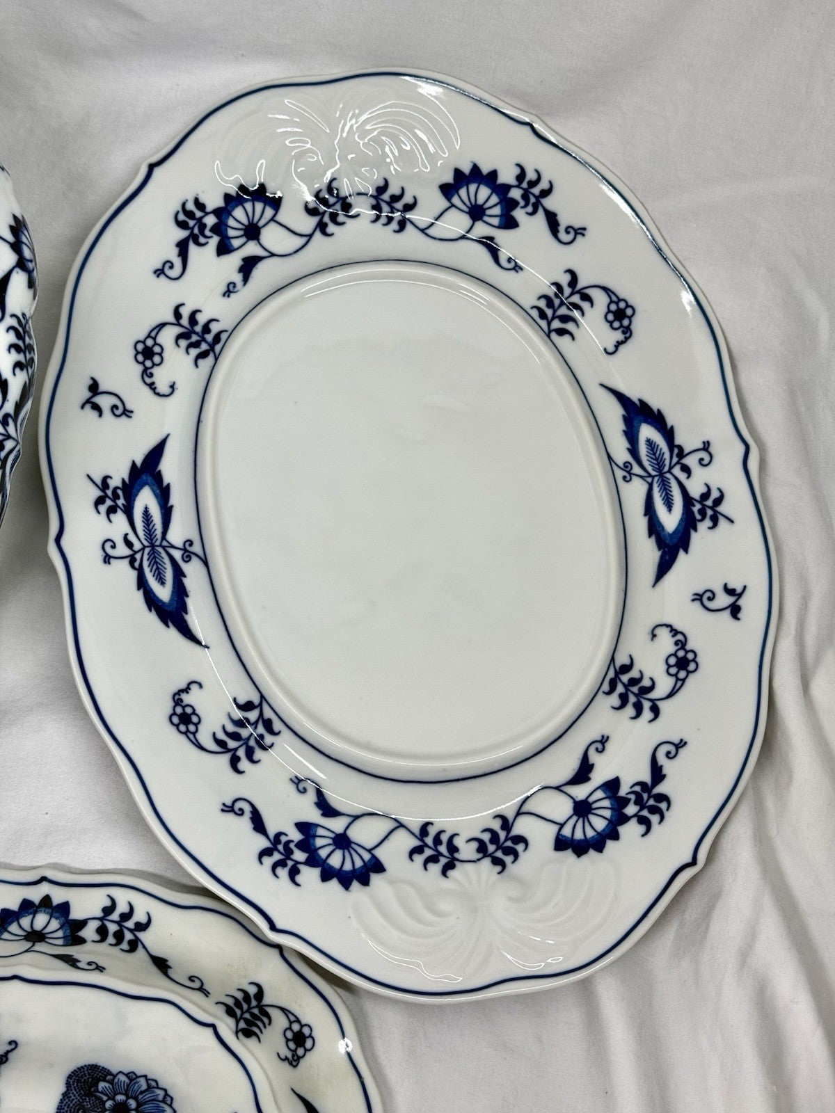 Vintage Blue Danube Oval Soup Tureen with Lid & Underplate Blue Onion Pattern