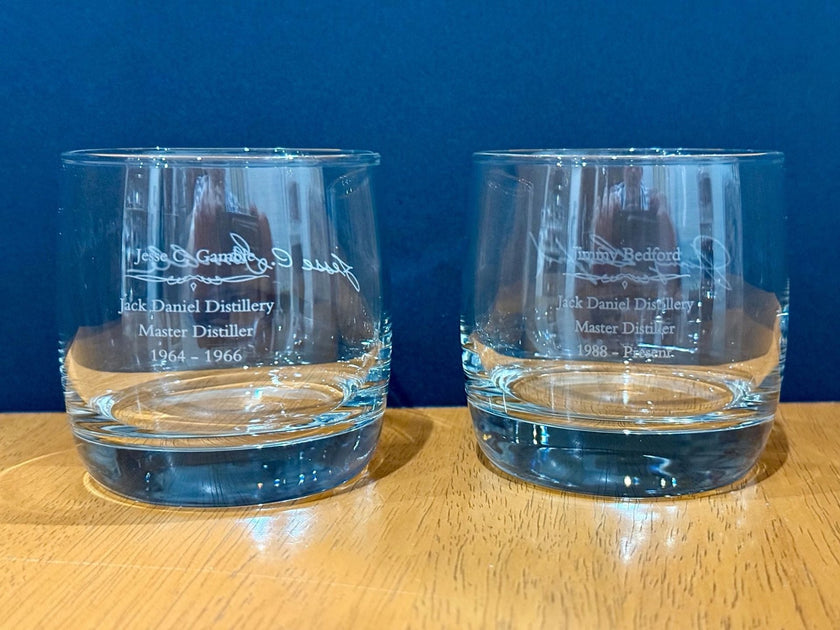 Vintage Set Jack Daniel's Master Distiller Glasses Jesse Gamble Jimmy Bedford