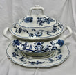 Vintage Blue Danube Oval Soup Tureen with Lid & Underplate Blue Onion Pattern