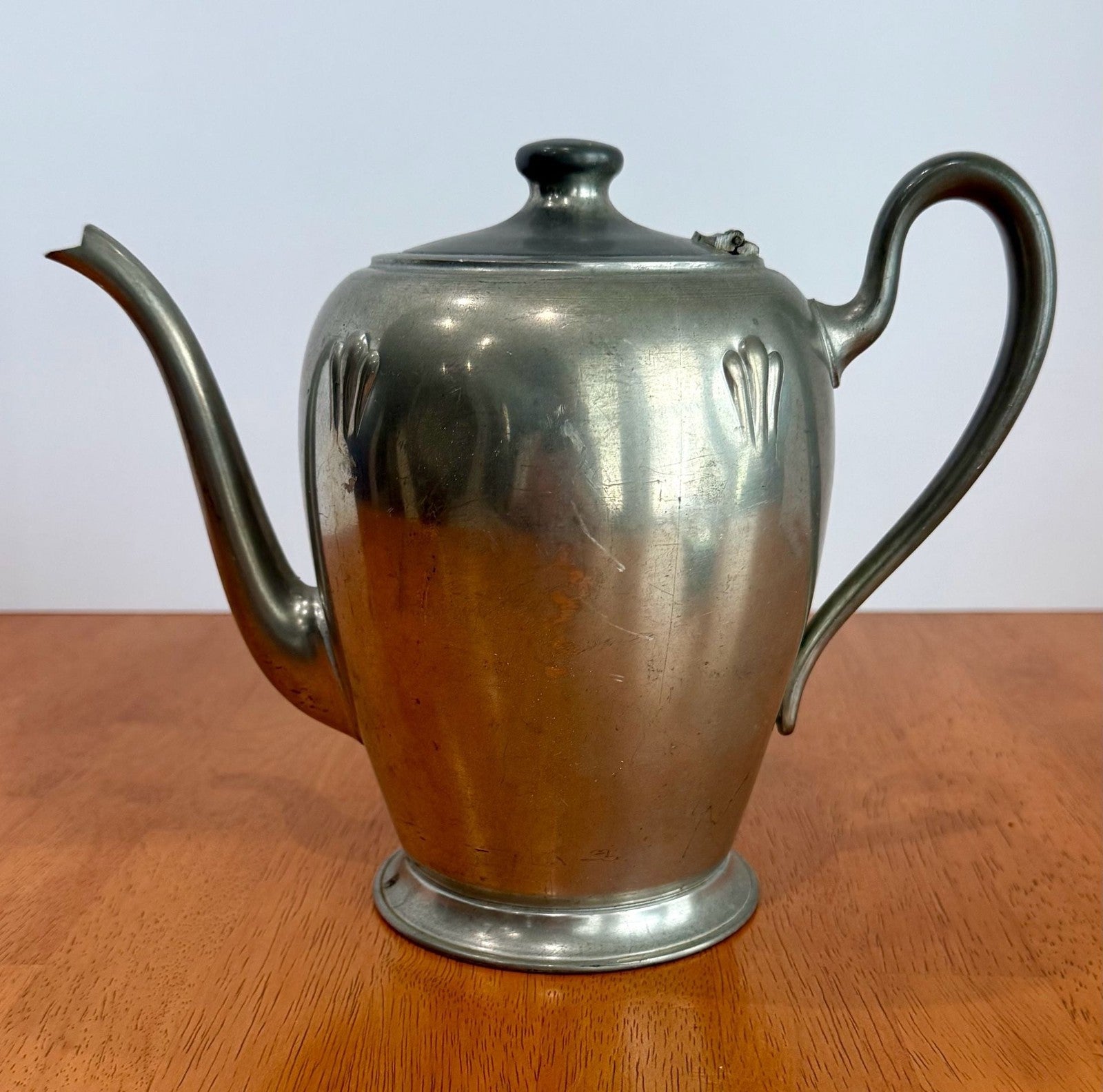 Vintage Royal Solid Pewter Teapot or Coffee Pot with Hinged Lid
