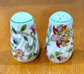 Vintage Minton Haddon Hall Bone China Salt and Pepper Shaker Set Floral