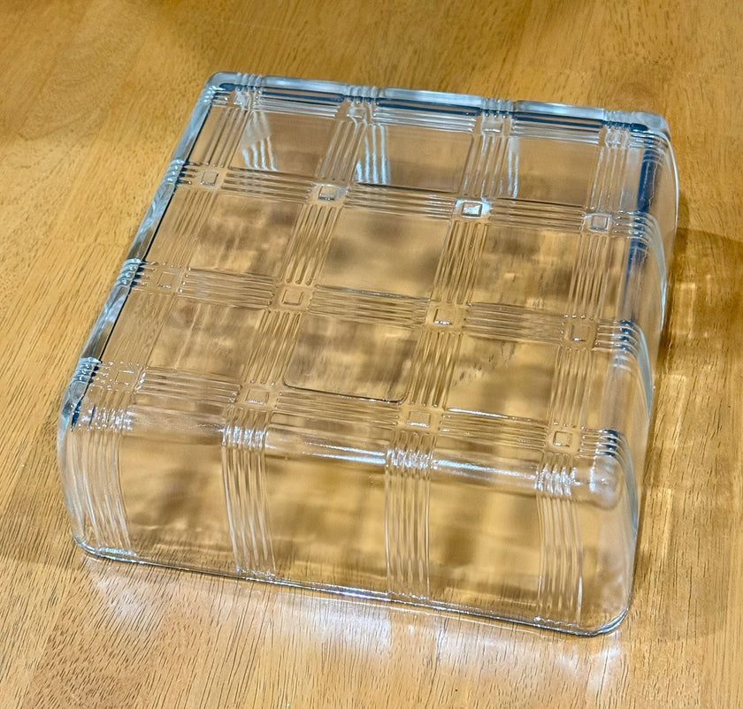 Vintage Hazel Atlas Clear Glass Square Baking Tart Pan Refrigerator Dish