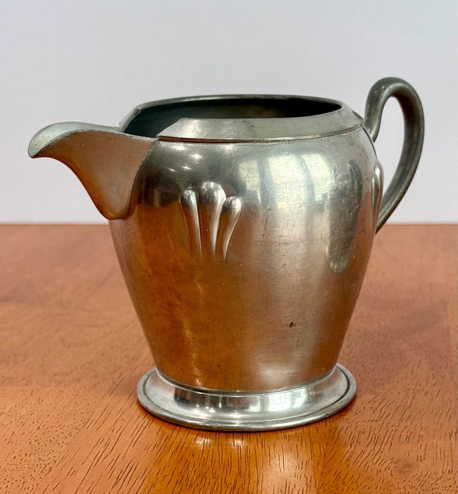 Antique Royal Solid Pewter Creamer and Sugar Bowl Set circa 1900-1915