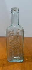 Antique Dr. W.B. Caldwell's Syrup Pepsin Bottle Clear Blue Tint Glass
