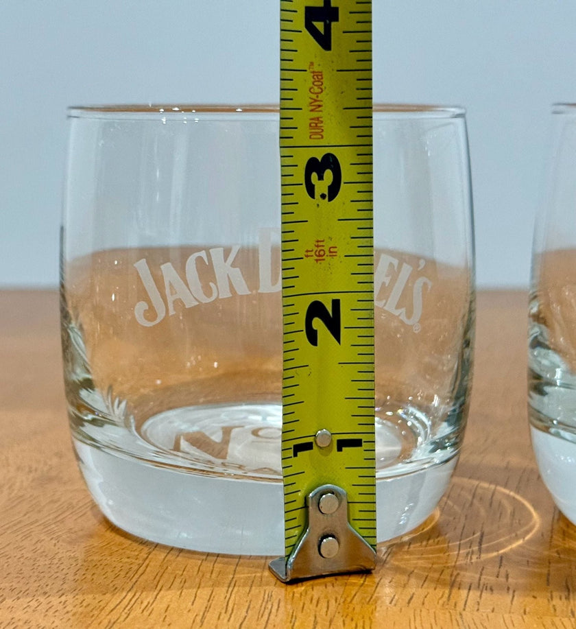 Vintage Set 2 Jack Daniel's Old No. 7 Brand Etched Logo Whiskey Rocks Glasses