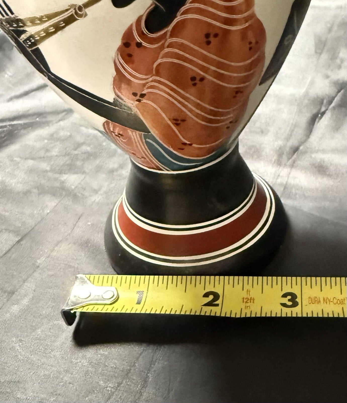 Vintage Amphora Made in Greece Hand Painted Art Pottery Greek Replica Urn Vase
