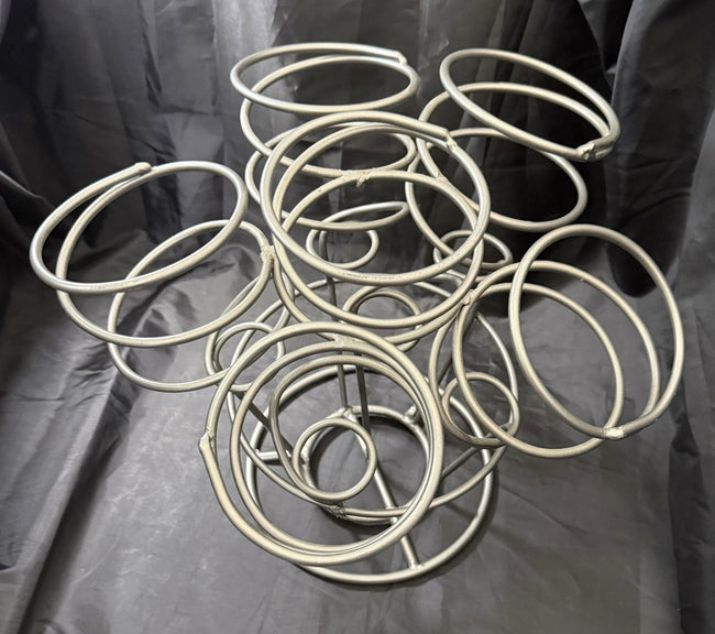 Vintage 5 Bottle Gray Metal Countertop Wine Rack Bar Supplies Bar Decor Bottles