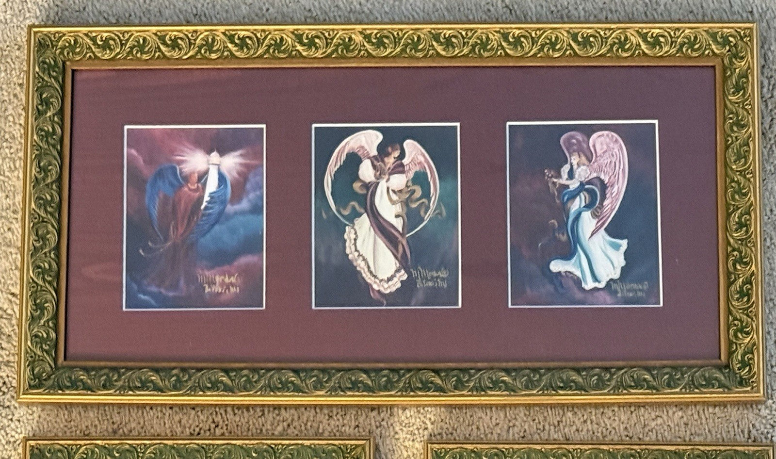 Mary Moran Guardian Angel Series Prints Celestrial Love Hope Faith Guardian RARE