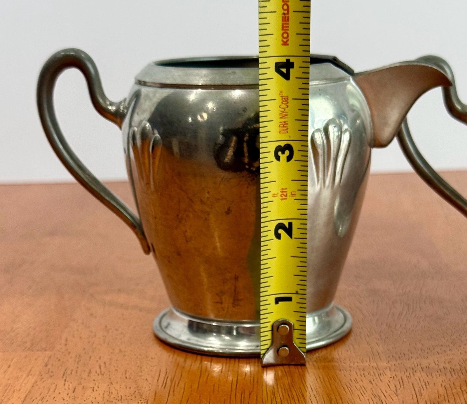 Antique Royal Solid Pewter Creamer and Sugar Bowl Set circa 1900-1915