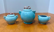 Vintage 1940s Dorette Saltzman Child's Tea Set Teapot Sugar Bowl Creamer