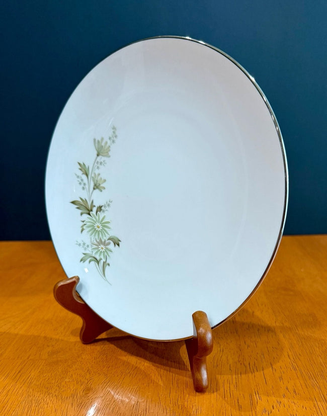 Vintage Noritake Soroya Pattern 6853 8 1/4 inch Salad Plate Platinum Trim