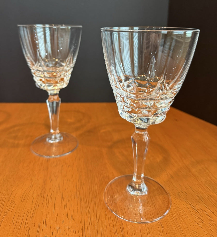 Vintage W M Dalton Cherbourg French Lead Crystal Goblets Set of 4 Original Boxes