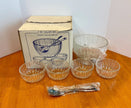 Vintage Godinger Silver 7 Piece Crystal and Silverplate Salad Bowl Set 900/4
