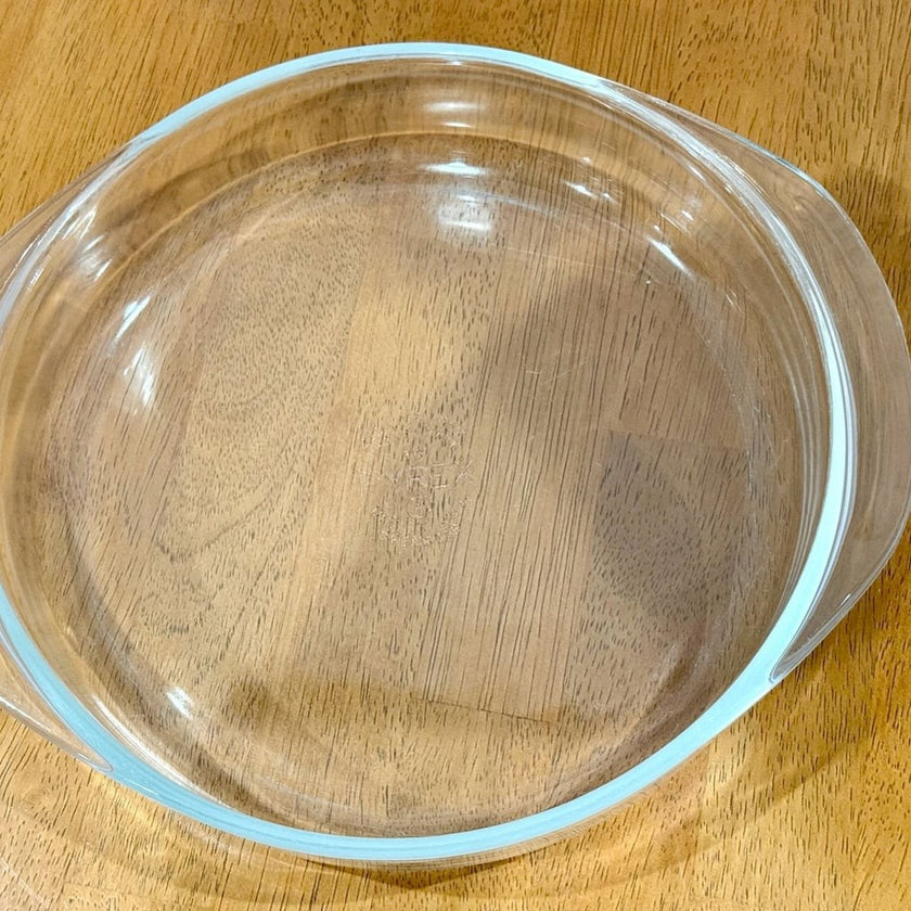 Vintage Pyrex 221 8 1/4 Inch Round Clear Glass Baking Dish Ovenware Set of 2