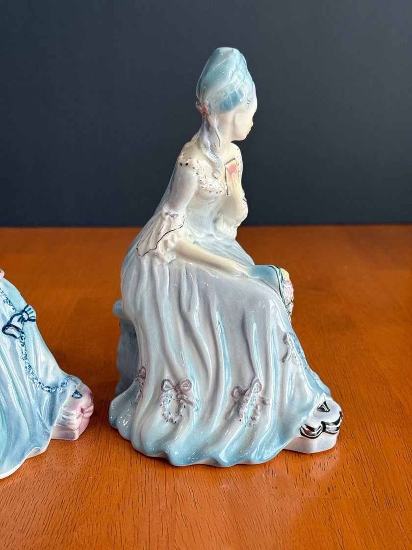 Vintage Goldscheider Everlast Porcelain Victorian Lady Figurines Set of 2