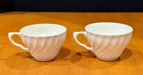 Vintage Floral Bone China Tea Cups Ruffled Swirl Design Set of 2 Roses