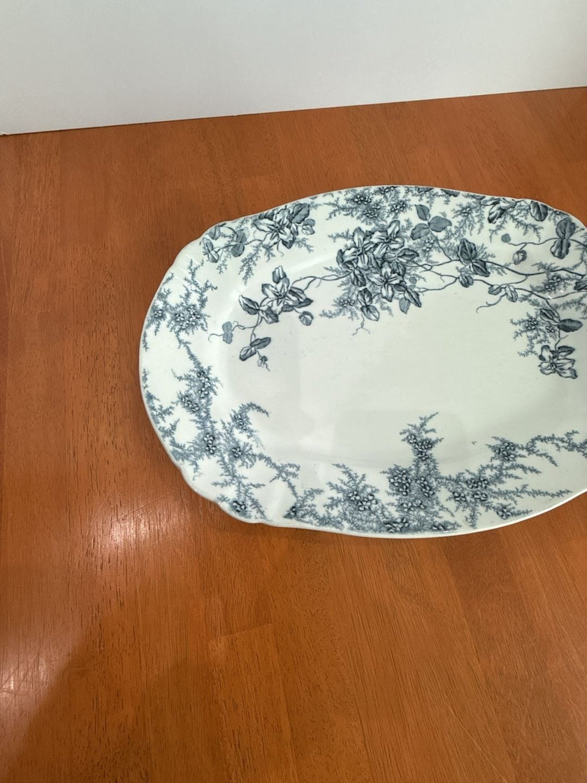Antique Clifford Transferware Pottery England Blue & White Serving Platter