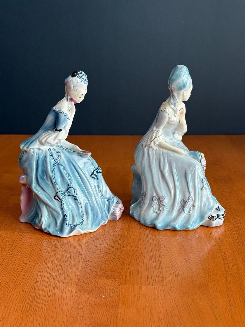 Vintage Goldscheider Everlast Porcelain Victorian Lady Figurines Set of 2