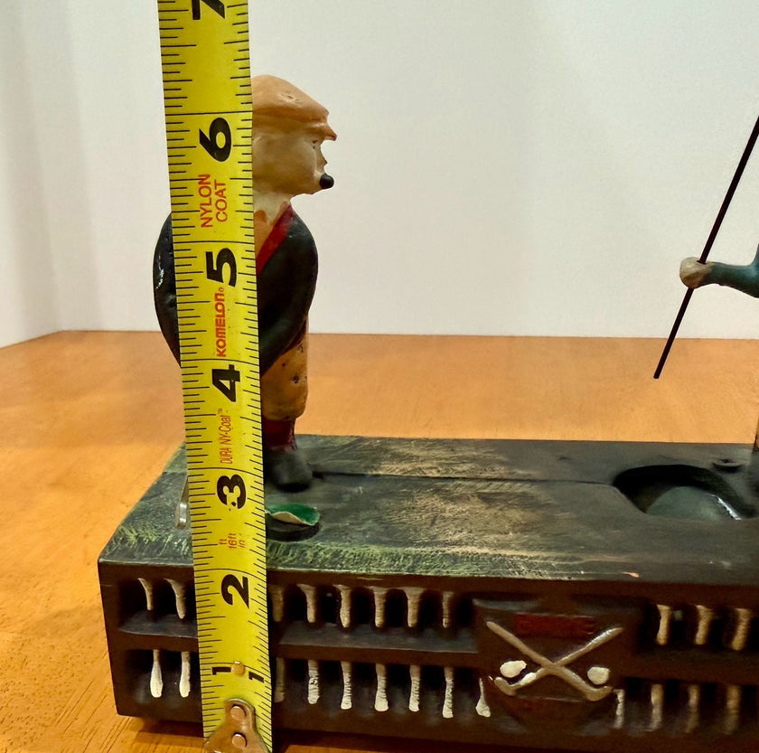 Vintage Cast Iron Birdie-Putt Mechanical Golf Coin Bank