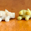 Set of 5 Vintage Hand Carved Gemstone and Quartz Elephant Figurines