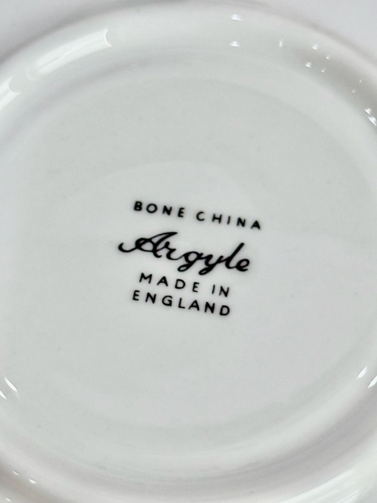 Vintage Argyle Bone China Teacup Saucer Pink and Red Rose Floral Pattern