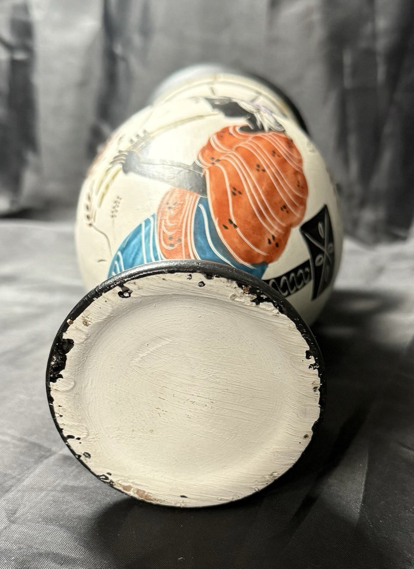Vintage Amphora Made in Greece Hand Painted Art Pottery Greek Replica Urn Vase