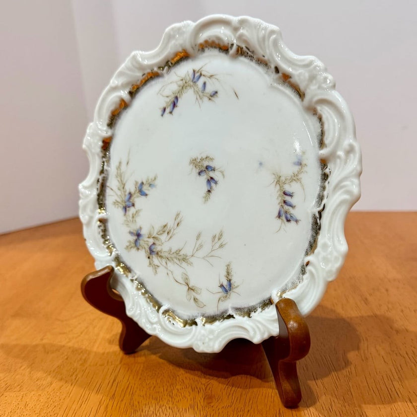 Vintage Dresden Germany Porcelain Floral Scalloped Salad plate 7 Inch