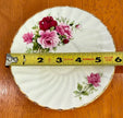 Vintage Argyle Bone China Teacup Saucer Pink and Red Rose Floral Pattern