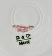 Antique D&C Limoges France Porcelain Saucer Pink Rose Blue Flower Garland