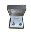 Truly Crystal Fine Silver Plate Swarovski Crystal Floral Earrings
