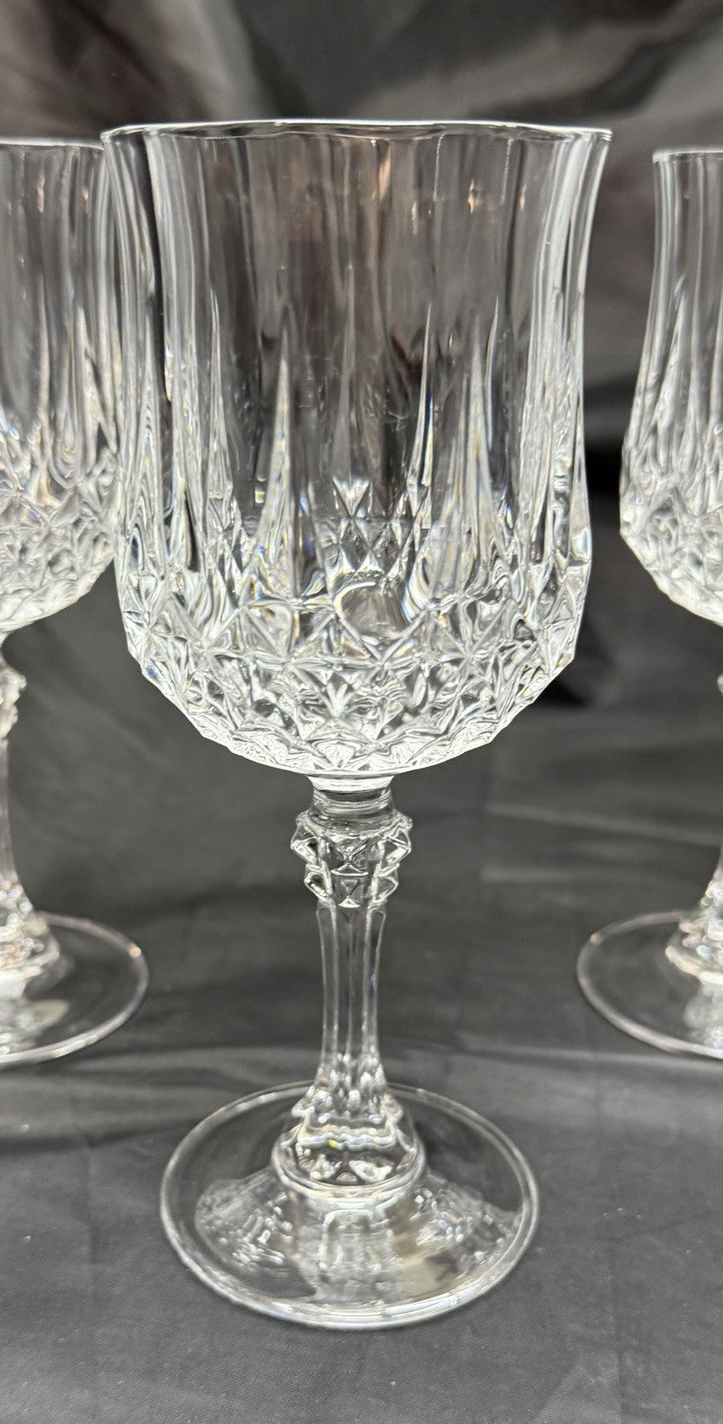 Vintage Set Of 6 Cristal D'Arques Durand Longchamp Crystal Wine Glasses 6.5