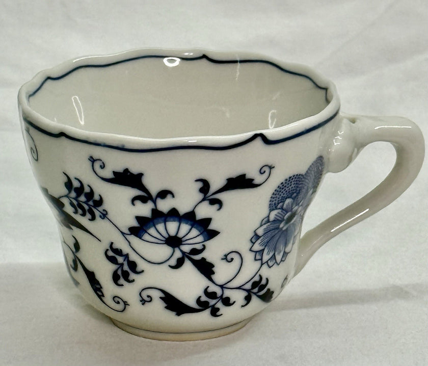 Vintage Blue Danube Tea Cup Translucent Porcelain Blue Onion Pattern Japan 1950s