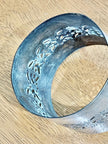Vintage Silver Plated Filigree Glass Holder or Carafe Collar with Handle