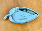 Vintage Mid-Century Modern Chrome Leaf Shaped Trinket Dish