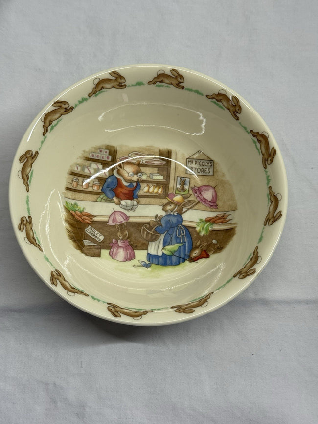 Vintage Royal Doulton Bunnykins Mr. Piggly's Store Bowl Made in England 1930s