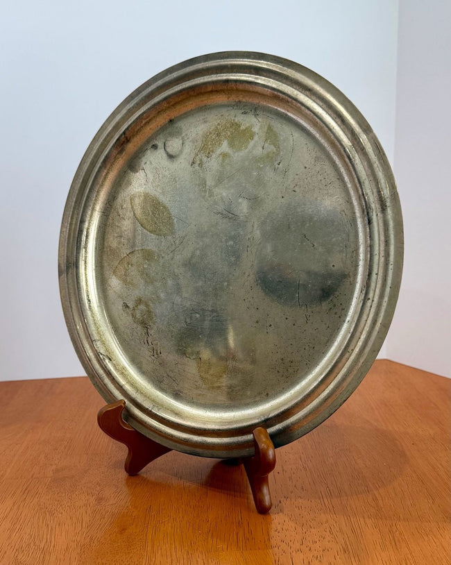 International Silver Company Round Silverplated Serving Tray ~11 Inch